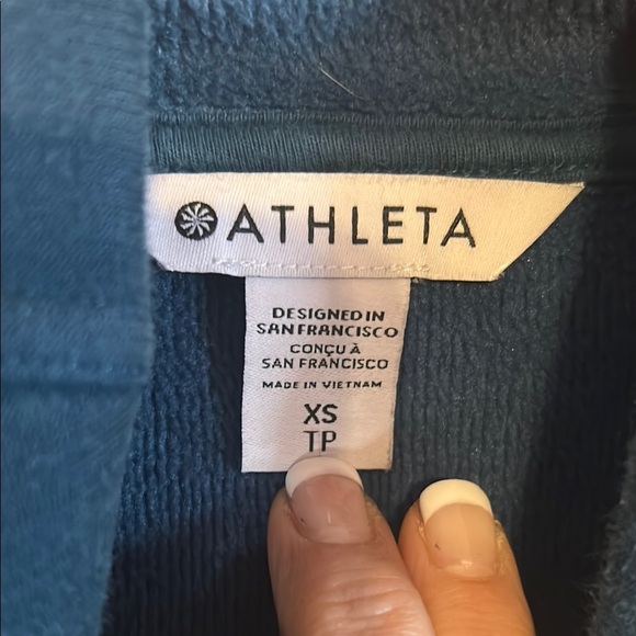 Athleta Teal Fleece Sweatshirt - Picture 2 of 6